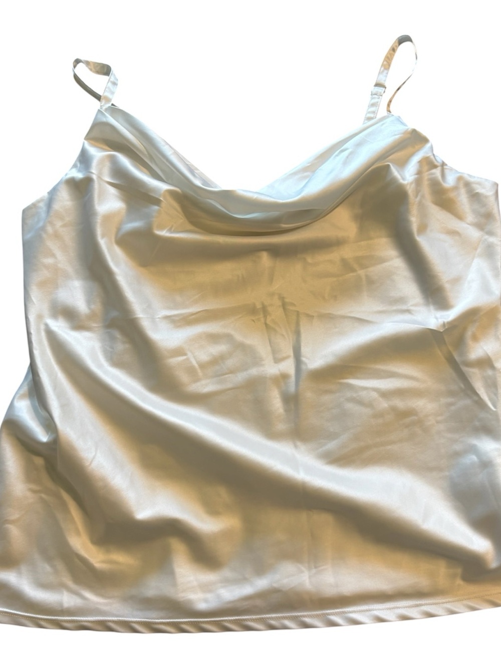 🧳cleo White Satin Cowl Neck Camisole